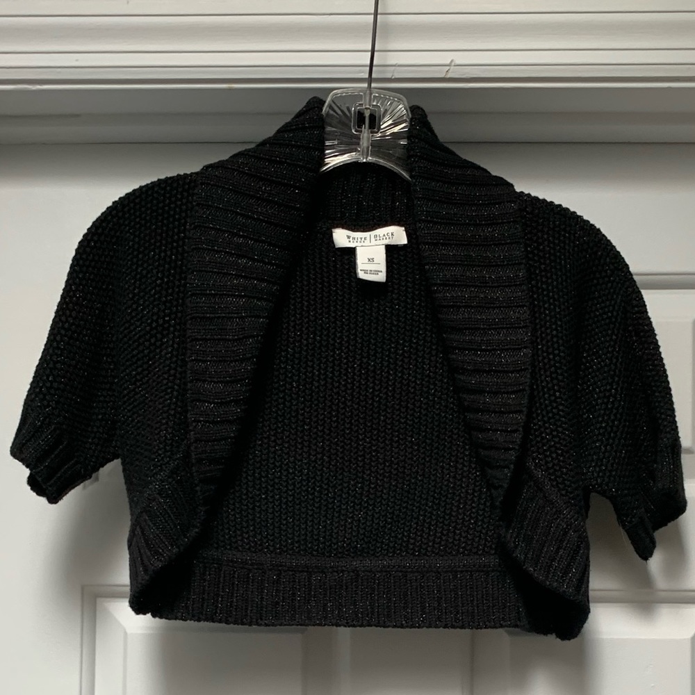 NWOT Black Shimmer Shrug Sz XS